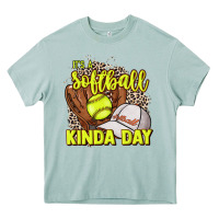 Arona It's a Softball kinda day leopard Heavy Core Tee - NancyCooperArtShop