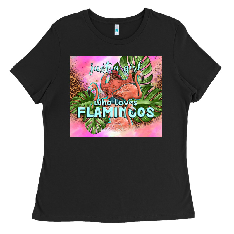 Just A Girl Who Loves Flamingo Ladies Tee by TumblerDesignByShophia | Teevron