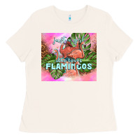 Bone just a girl who loves flamingo Ladies Tee - TumblerDesignByShophia