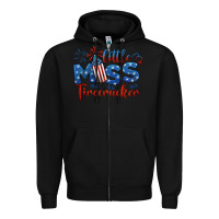 Black little miss firecracker 4th of july Zipper Hoodie - BarkalooDesign