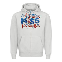 Little Miss Firecracker 4th Of July Zipper Hoodie | Teevron