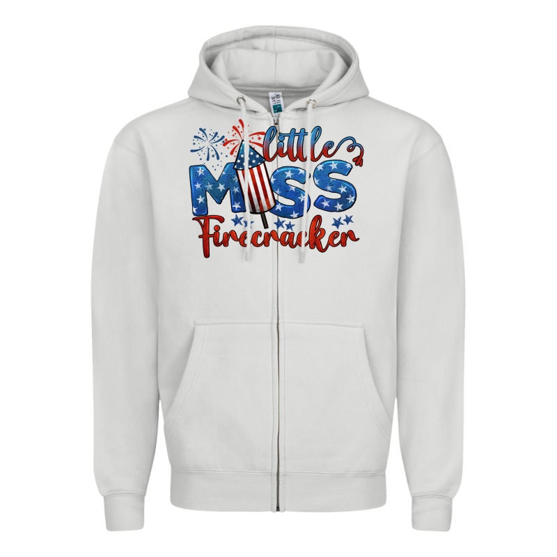 Little Miss Firecracker 4th Of July Zipper Hoodie by BarkalooDesign | Teevron