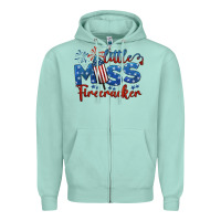 Seafoam little miss firecracker 4th of july Zipper Hoodie - BarkalooDesign