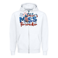 White little miss firecracker 4th of july Zipper Hoodie - BarkalooDesign