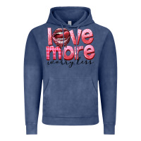 Vintage Denim Love more worry less Vintage Hoodie - FaDigitalArtStudio