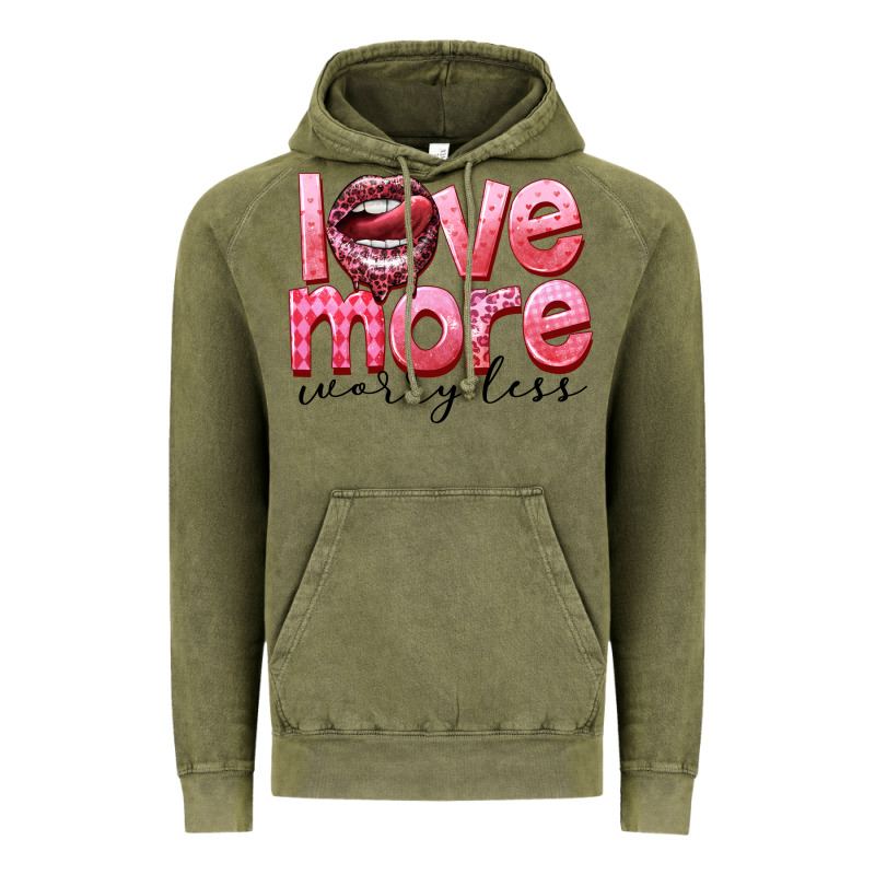 Love More Worry Less Vintage Hoodie by FaDigitalArtStudio | Teevron