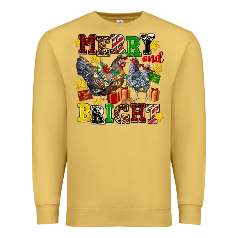 Chicken Merry And Bright Premium Sweatshirt by AdoDesignShop | Teevron