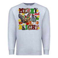 Heather Grey chicken merry and bright Premium Sweatshirt - AdoDesignShop