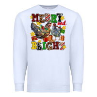 White chicken merry and bright Premium Sweatshirt - AdoDesignShop