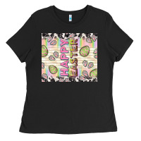 Happy Easter With Cowhide Ladies Tee | Teevron