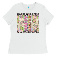 White happy easter with cowhide Ladies Tee - TumblerDesignByShophia