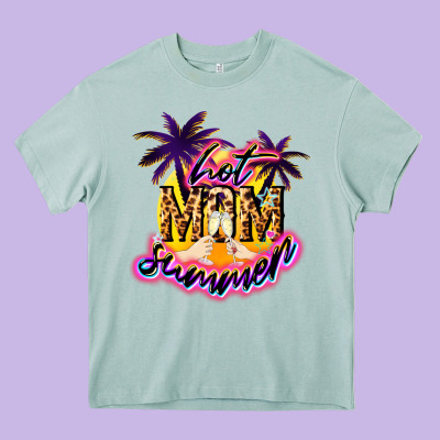Hot Mom Summer Heavy Core Tee Designed By Nancycooperartshop
