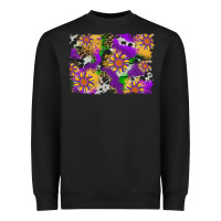 Black mardi gras sunflower cowhide leopard and glitter background Heavyweight Sweatshirt - Artiststas