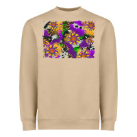 Mushroom mardi gras sunflower cowhide leopard and glitter background Heavyweight Sweatshirt - Artiststas