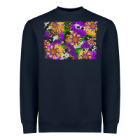 Navy mardi gras sunflower cowhide leopard and glitter background Heavyweight Sweatshirt - Artiststas