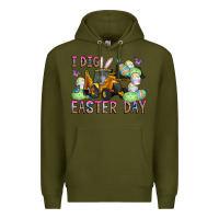 Army Green I Dig Easter Day Premium Hoodie - CowhideDigitalArt