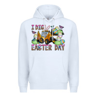 White I Dig Easter Day Premium Hoodie - CowhideDigitalArt