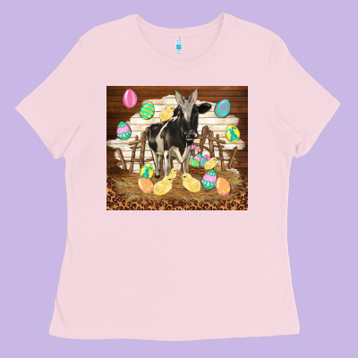 Cow And Chick Easter Ladies Tee Designed By Tumblerdesignbyshophia