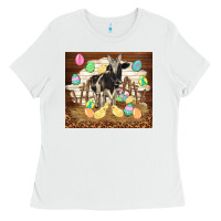 White cow and chick easter Ladies Tee - TumblerDesignByShophia