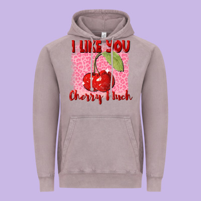 I Like You Cherry Much Valentine's Day Vintage Hoodie Designed By Fadigitalartstudio