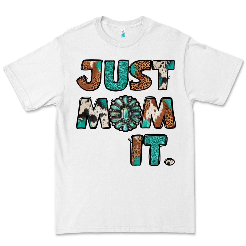 Just Mom It Cowhide Turquoise Premium Tee by Jasminsmagicworld | Teevron