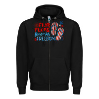 Black flip flops fireworks & freedom Zipper Hoodie - BarkalooDesign