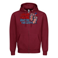 Burgundy flip flops fireworks & freedom Zipper Hoodie - BarkalooDesign