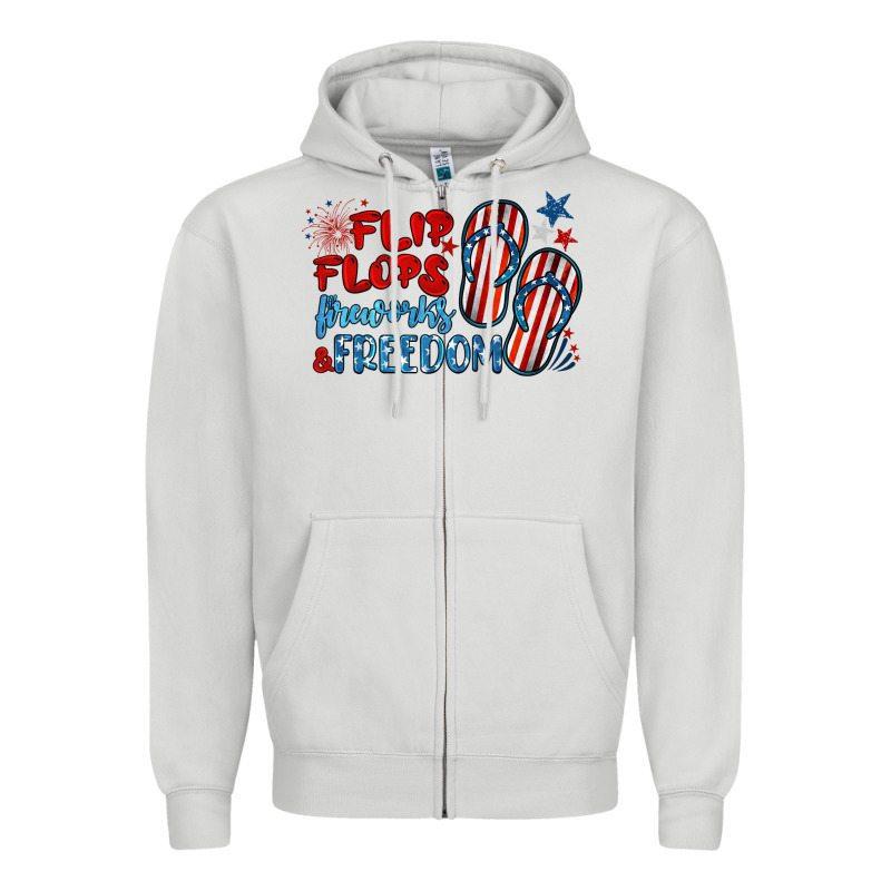 Flip Flops Fireworks & Freedom Zipper Hoodie by BarkalooDesign | Teevron