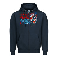 Navy flip flops fireworks & freedom Zipper Hoodie - BarkalooDesign
