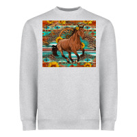 Galloping Horse Aztec Sunflower Heavyweight Sweatshirt | Teevron