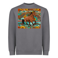 Storm galloping horse aztec sunflower Heavyweight Sweatshirt - Artiststas