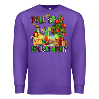 Purple full of holiday spirit Premium Sweatshirt - AdoDesignShop