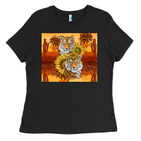 Black tigers with scratches Ladies Tee - TumblerDesignByShophia