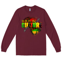 Burgundy Do it for the culture Long Sleeve Tee - FaDigitalArtStudio