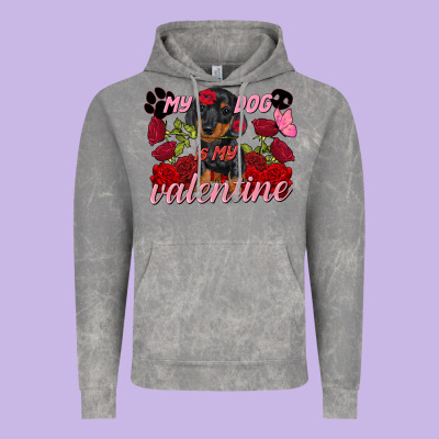 My Dog Is My Valentine's Day Vintage Hoodie Designed By Fadigitalartstudio