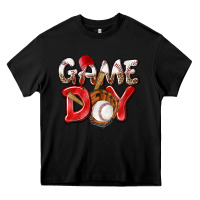 Black Game day Baseball Heavy Core Tee - NancyCooperArtShop