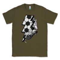 Army Green Lightning bolt Soccer Classic Tee - HowdyJamesFarm