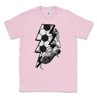 Bubblegum Pink Lightning bolt Soccer Classic Tee - HowdyJamesFarm