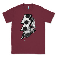 Burgundy Lightning bolt Soccer Classic Tee - HowdyJamesFarm