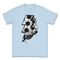 Dusty Blue Lightning bolt Soccer Classic Tee - HowdyJamesFarm