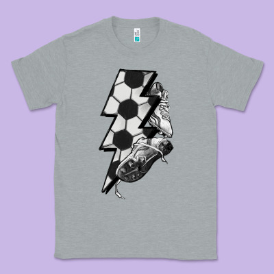 Lightning Bolt Soccer Classic Tee Designed By Howdyjamesfarm