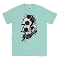 Seafoam Lightning bolt Soccer Classic Tee - HowdyJamesFarm