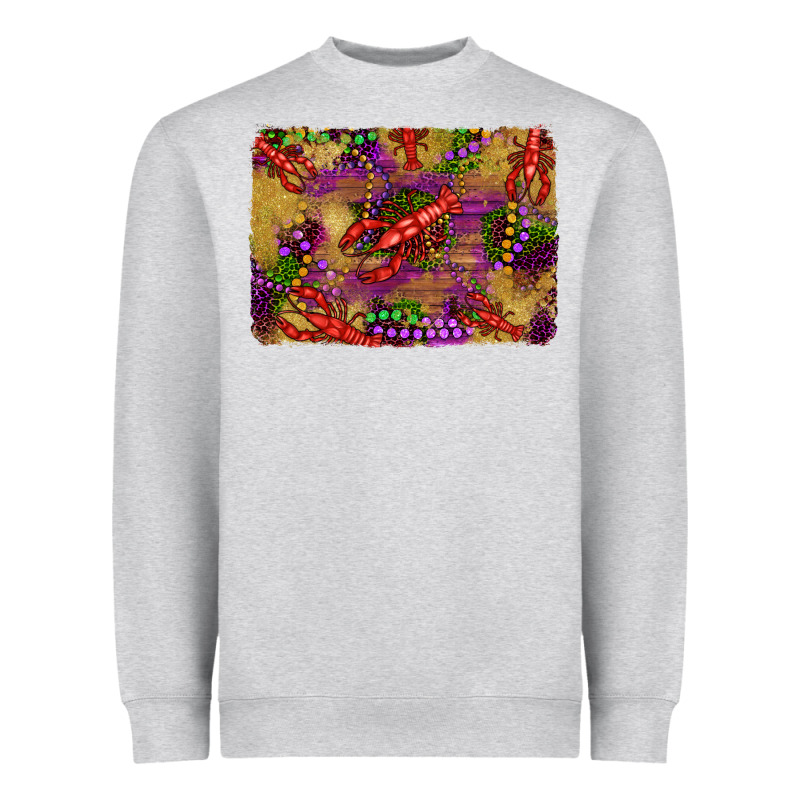 Mardi Gras Crawfısh Leopard Wood And Glitter Background Heavyweight Sweatshirt by Artiststas | Teevron
