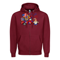 Burgundy american gnomies truck Zipper Hoodie - BarkalooDesign