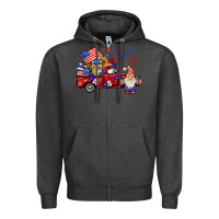 Charcoal Heather american gnomies truck Zipper Hoodie - BarkalooDesign
