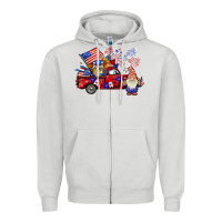 Dove Grey american gnomies truck Zipper Hoodie - BarkalooDesign