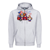 Heather Grey american gnomies truck Zipper Hoodie - BarkalooDesign