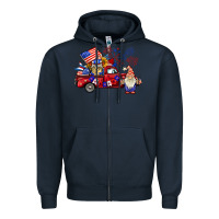 Navy american gnomies truck Zipper Hoodie - BarkalooDesign
