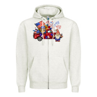 Oatmeal Heather american gnomies truck Zipper Hoodie - BarkalooDesign