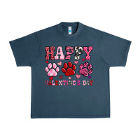 Midnight Navy happy valentine's day paws Urban Heavy Tee - OliviaCreatesArt